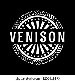 venison premium quality badge. premium quality package label. vintage stamp. designed for butcher shop