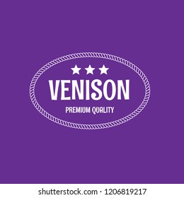 venison premium quality badge. premium quality package label. vintage stamp. designed for butcher shop
