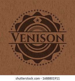 Venison retro wood emblem. Vector Illustration.