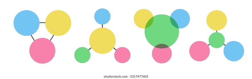 Estilo de color de la plantilla del vector del diagrama de Venn