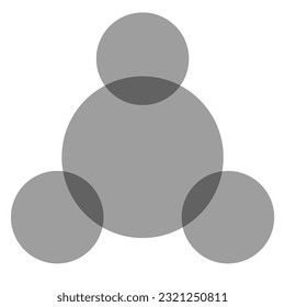 Venn diagram chart vector template gray color style