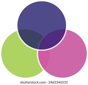 Venn diagram chart vector template two circle color style for presentation, start up project, business strategy, theory basic operation, infographic, logic eps 10.