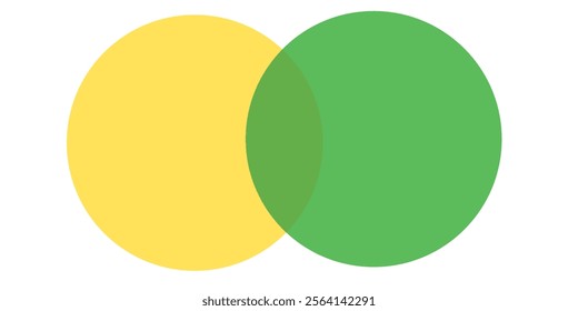 Venn diagram chart vector template two circle color style for presentation, start up project, business strategy, theory basic operation, infographic, logic analysis.