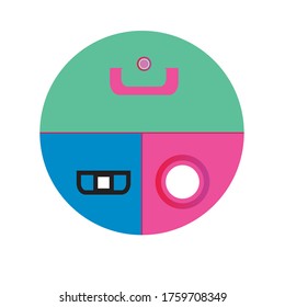 Venn diagram,  circle layout explanation template, isolated on white background