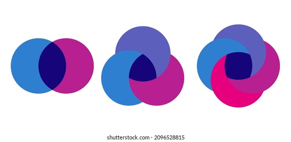 Venn diagram circles chart infographic. Vector design elements for business strategy presentation.