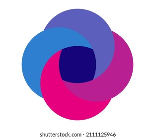 Venn diagram circles chart infographic. Vector design elements for business strategy presentation.