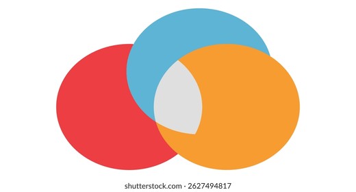 Venn Diagram Color Infographic Set. Three and Four Intersected Circle Infographic. 3, 4 Circles Chart Concept. Diagram Venn. Framework Business Graphic. Vector Illustration. Eps 10