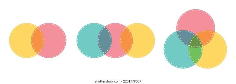 Venn diagram. Crossing circles Mathematical  education. Vector illustration 