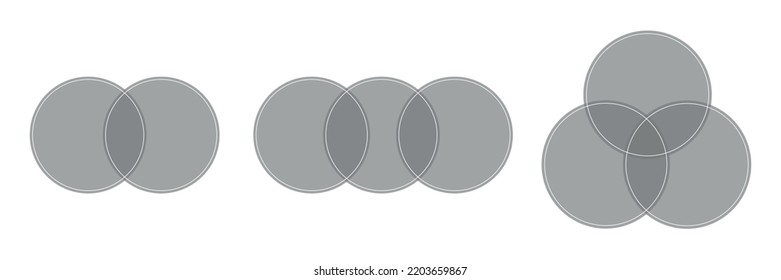 Venn diagram. Crossing circles Mathematical  education. Vector illustration 