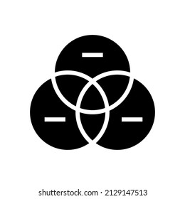 venn diagram glyph icon vector. venn diagram sign. isolated contour symbol black illustration