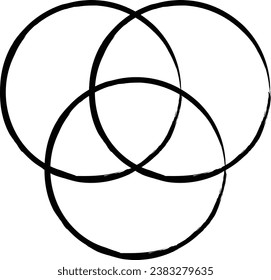 Venn diagram hand drawn vector illustration