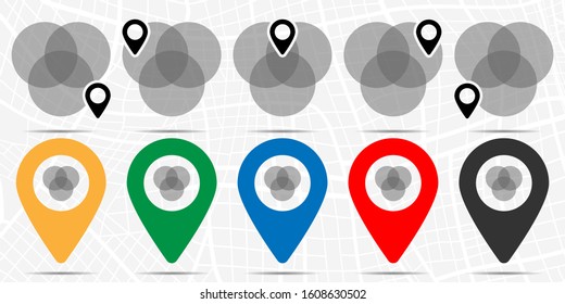 Venn diagram icon in location set. Simple glyph, flat illustration element of charts and diagrams theme icons