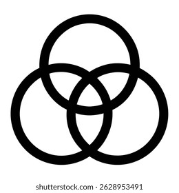 Venn Diagram Icon on white background