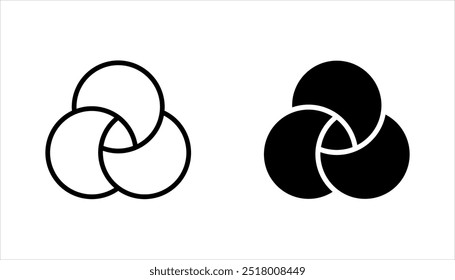 Venn diagram icon set. Venn diagram linear symbol design from Analytics collection. vector illustration on white background.