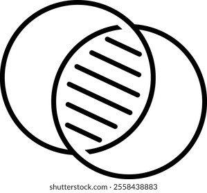 Venn diagram icon set. Venn diagram linear symbol design from Analytics collection. vector illustration on white background.