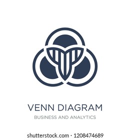 Venn diagram icon. Trendy flat vector Venn diagram icon on white background from Business and analytics collection, vector illustration can be use for web and mobile, eps10