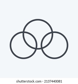 Venn Diagram Icon in trendy line style isolated on soft blue background