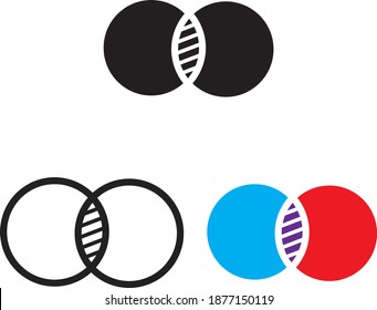 Venn diagram icon, vector illustration