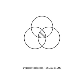 Venn diagram icon. Vector illustration.