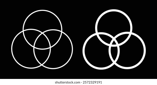 Venn Diagram Illustration For Scrapbook, Flyers, Posters, Web, Greeting Cards, Science, Data Information. Venn diagram vector. 