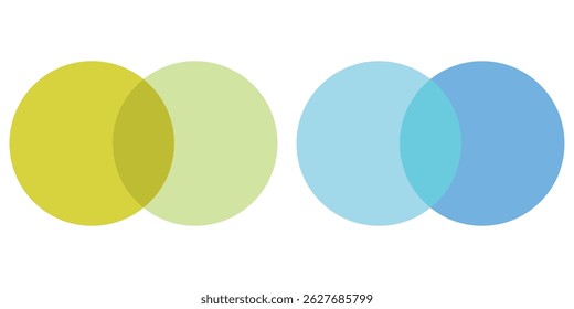 Venn Diagram Illustration For Scrapbook, Flyers, Posters, Web, Greeting Cards, Science, Data Information. Abstract flat background for business card and flyer template, vector illustration.