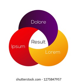 Venn Diagram Infographic . 3  Circle Layout Explanation Template