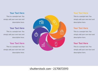 Venn Diagram Infographic Chart Template Modern Style 6