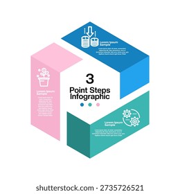 Venn diagram infographic chart template for business 3 parts, options, presentation with venn diagram elements vector editable illustration.