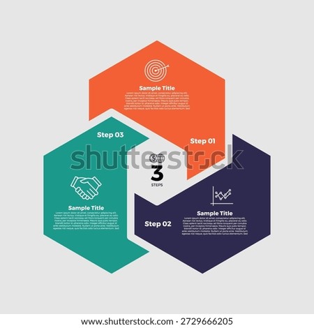 Venn diagram infographic chart template for business 3 parts, options, presentation with venn diagram elements vector editable illustration.	