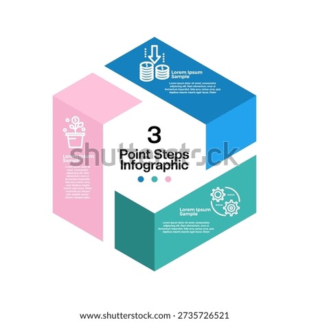 Venn diagram infographic chart template for business 3 parts, options, presentation with venn diagram elements vector editable illustration.