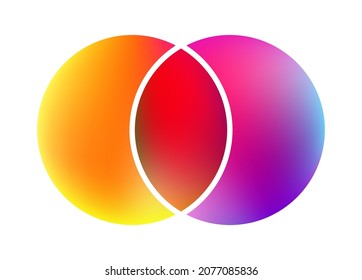 Venn Diagram Infographic Template. Two Circles.