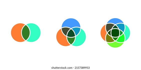 Venn Diagram Infographic Template . Two , Three And Four Circles .