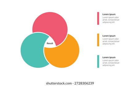 Venn Diagram Infographic with Three Circle Overlap