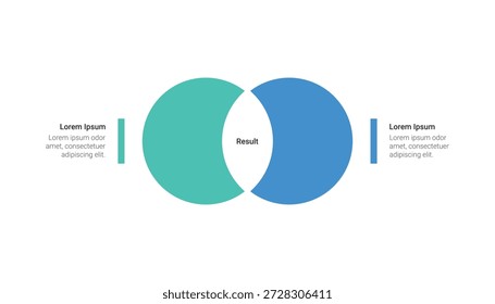 Venn Diagram Infographic with Two Circle Overlap