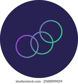 Venn Diagram Line Gradient Icon Design