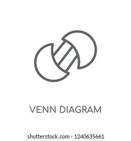 Venn diagram linear icon. Modern outline Venn diagram logo concept on white background from Business and analytics collection. Suitable for use on web apps, mobile apps and print media.