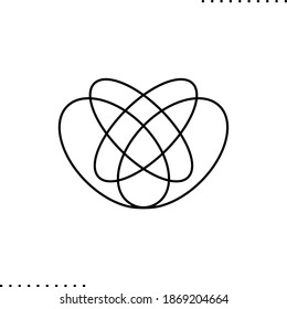 Venn diagram, mathematical figure vector icon in outlines
