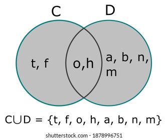 Venn diagram representing two overlapping sets.