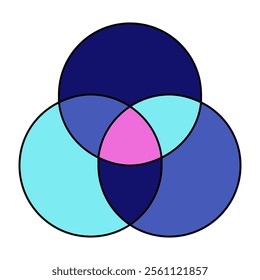 venn diagram template set color style for presentation. circle intersection for infograpic. vector graphic design for business. vector illustration.