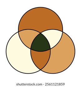 venn diagram template set color style for presentation. circle intersection for infograpic. vector graphic design for business. vector illustration.