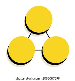 Venn Diagram Vector Chart Template Three Circle For Presentation, Start Up Project, Business Strategy, Theory Basic Operation, Infographic, Logic Analysis. 10 Eps