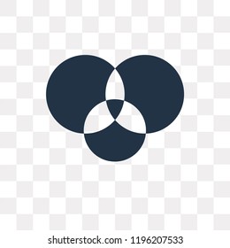 Venn diagram vector icon isolated on transparent background, Venn diagram transparency concept can be used web and mobile