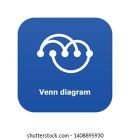 Venn diagramm icon blue vector isolated on white background