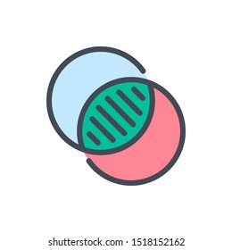 Venn diagrams color line icon. Circle finance chart vector outline colorful sign.