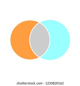 Venn maths vector diagram, color modern icon - white background .