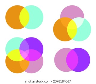 Venn maths vector diagram, color modern icon - white background .