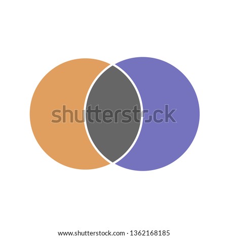 Venn maths vector diagram, color modern icon - white background .