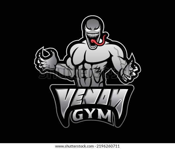 Venom logo for team game streamer\
illustration on isolated background, Gym and fitness\
logo