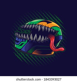 Venom Monster helmet mascot illustration design vector file eps10. editable design ready for t-shirt design