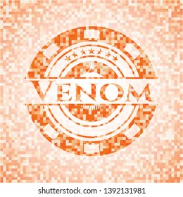 Venom orange mosaic emblem with background